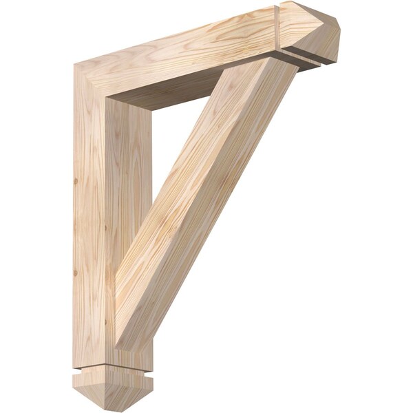 Ekena Millwork Traditional Arts and Crafts Smooth Bracket w/ Offset Brace, Douglas Fir, 5 1/2"W x 24"D x 28"H BKT0604X24X28TRA03SDF - main